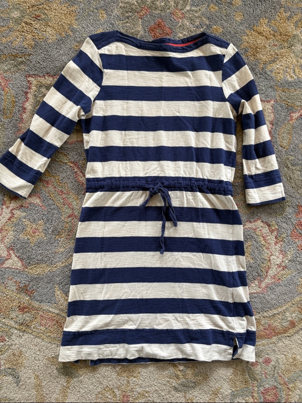 Merona Navy and Cream Striped Drawstring Waist Dress